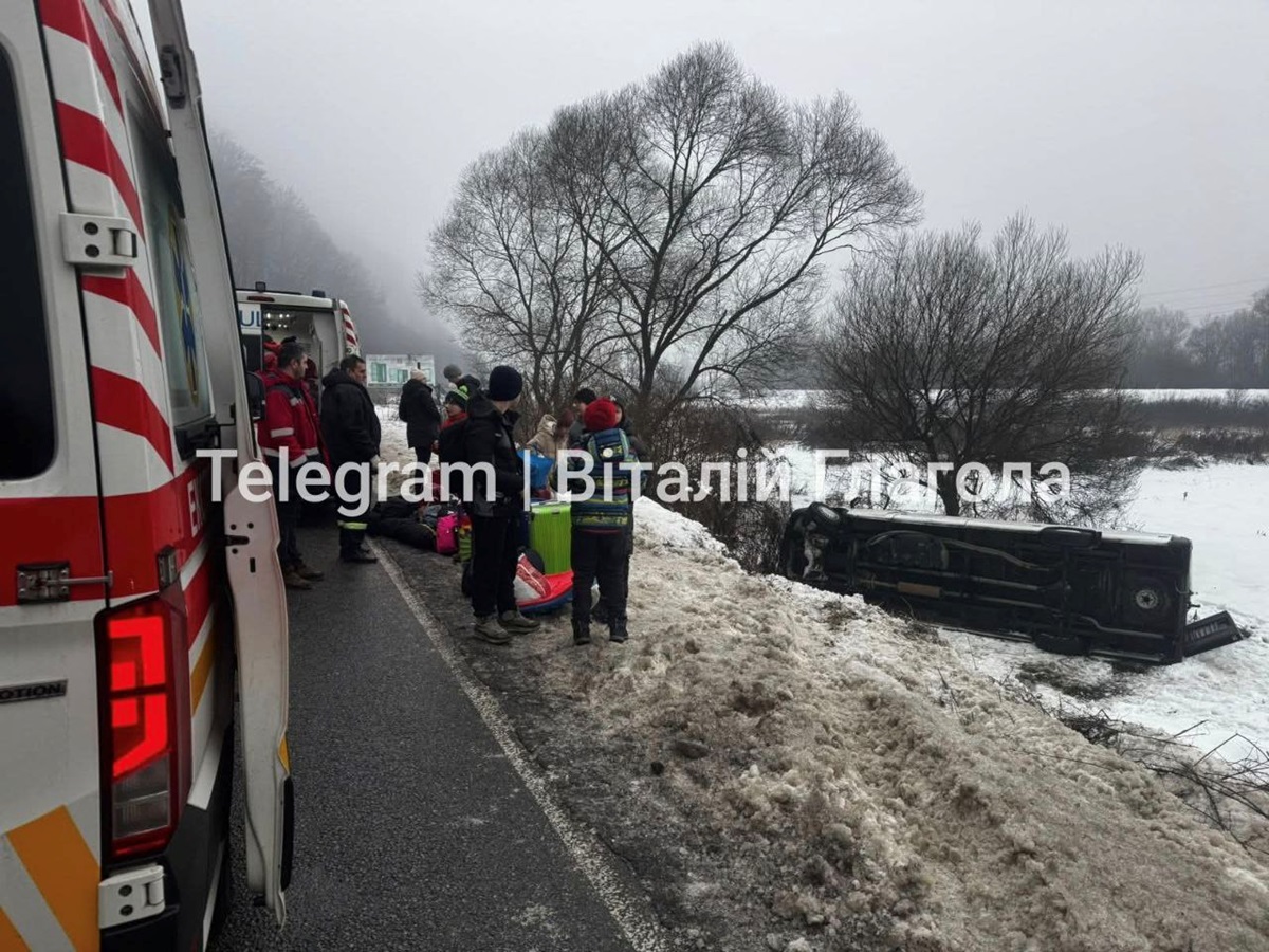 Фото для новини:На Закарпатті перекинувся автобус з дітьми