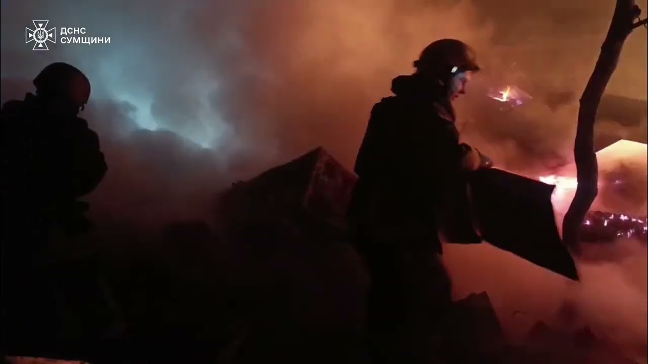 Фото для новини:Ліквідація наслідків нічного обстрілу на Сумщині