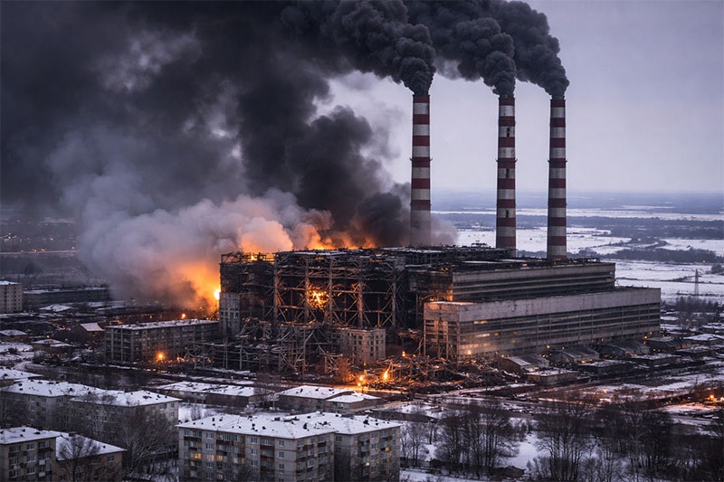 Фото для новини:Внаслідок атаки РФ зупинилася Бурштинська ТЕС
