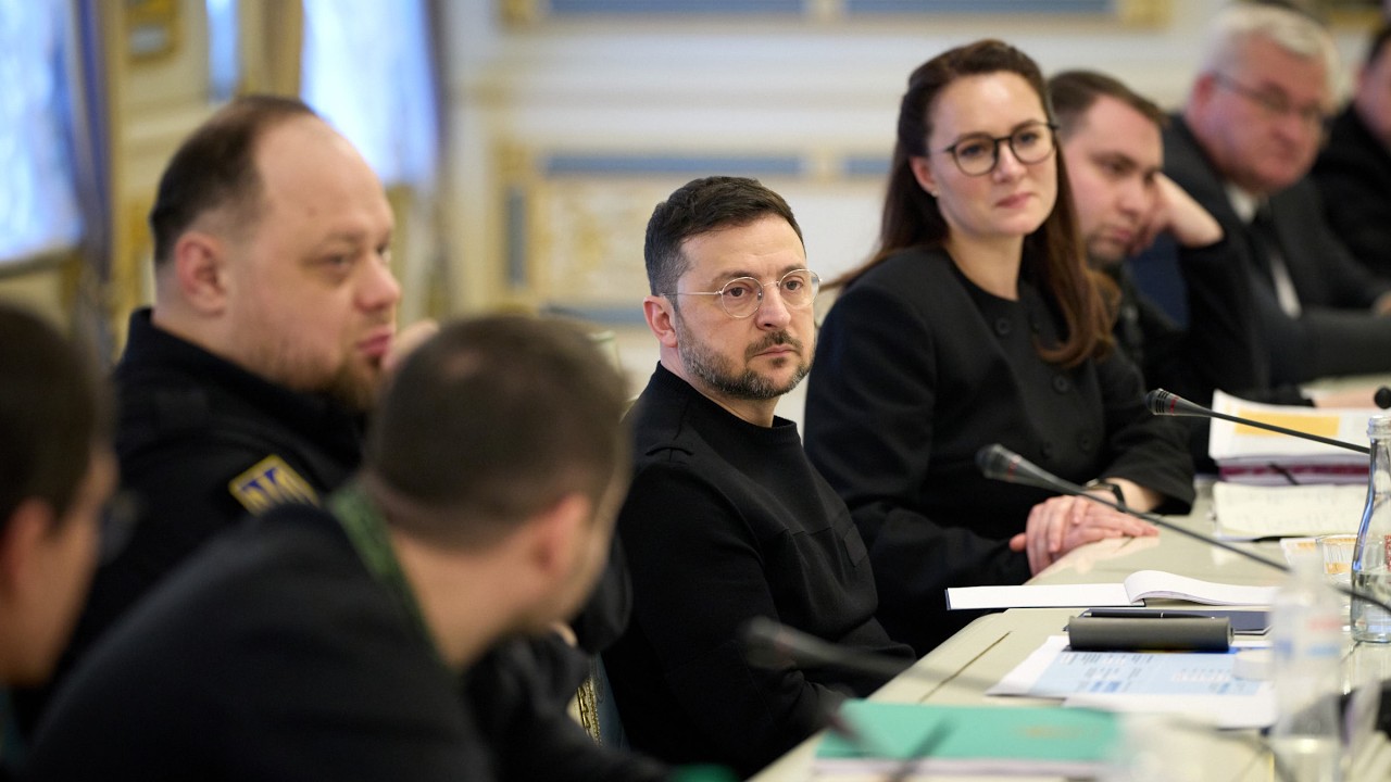 Фото для новини:Брифінг Володимира Зеленського і членів Кабміну й Верховної Ради за підсумками спільної наради