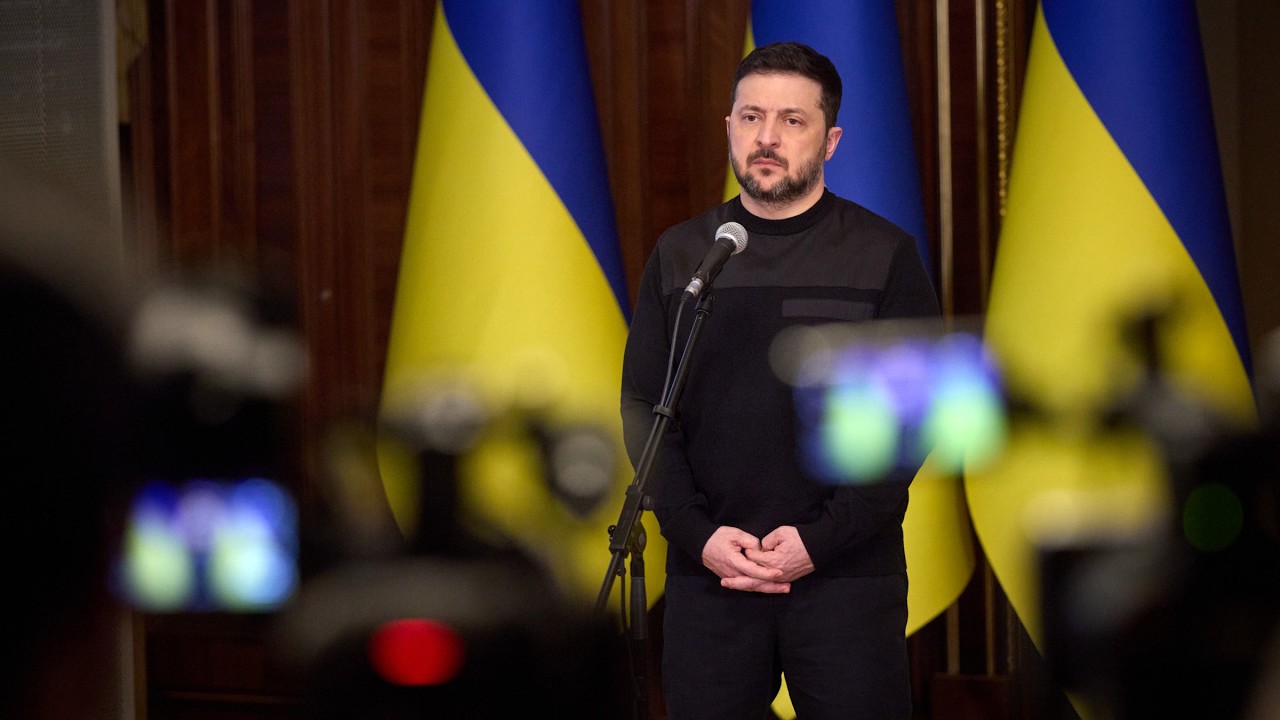 Фото для новини:Брифінг Володимира Зеленського для ЗМІ щодо ситуації в Україні, переговорного треку, Близького Сходу