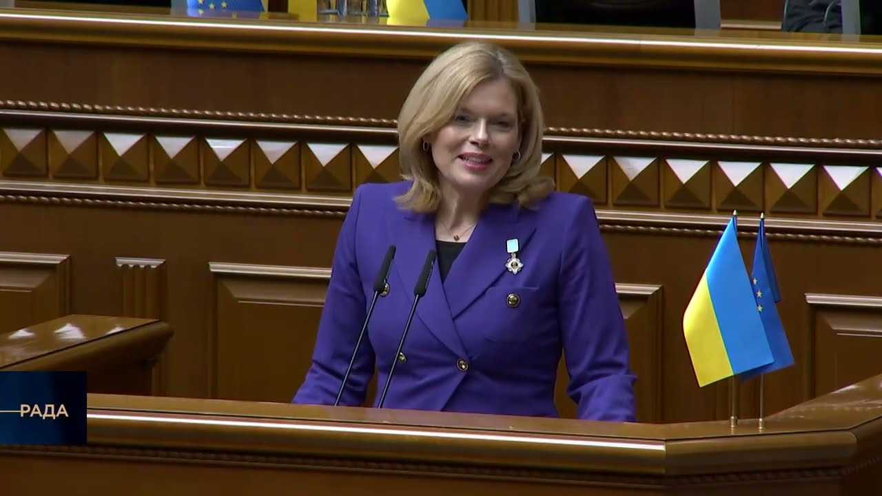 Фото для новини:Auftritt der Präsidentin des Deutschen Bundestages Julia Klöckner in der Werchowna Rada der Ukraine