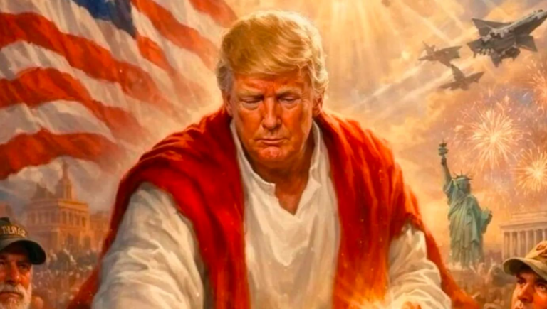 Фото для новини:Трамп показав себе в образі Ісуса, що зцілює людей