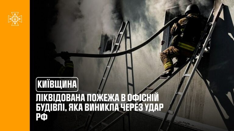 Фото для новини:Київщина: ліквідована пожежа в офісній будівлі