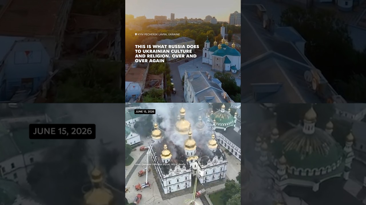Фото для новини:Before and after Russia’s attack on the Kyiv Pechersk Lavra