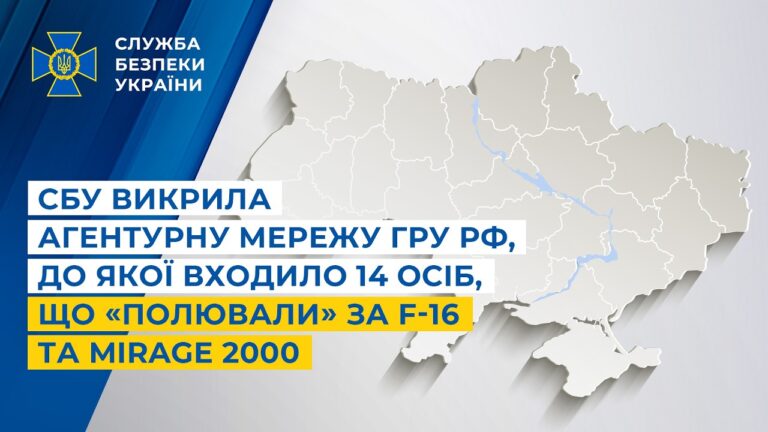 Фото для новини:СБУ викрила агентурну мережу гру рф, до якої входило 14 осіб, що «полювали» за F-16 та Mirage 2000