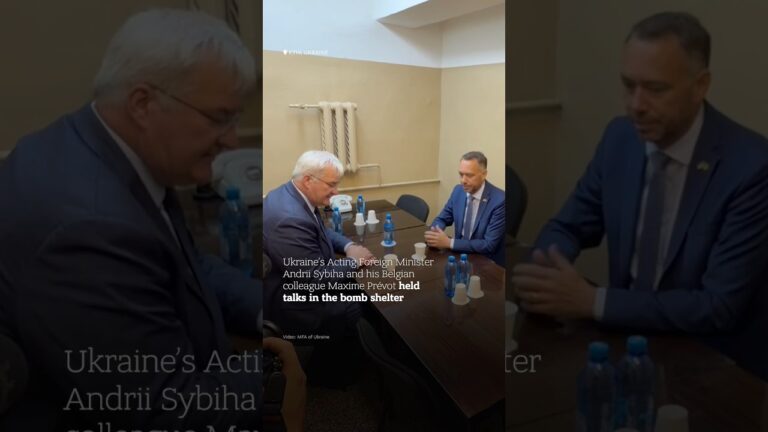 Фото для новини:🇺🇦🇧🇪 Andrii Sybiha and Maxime Prévot held talks in bomb shelter