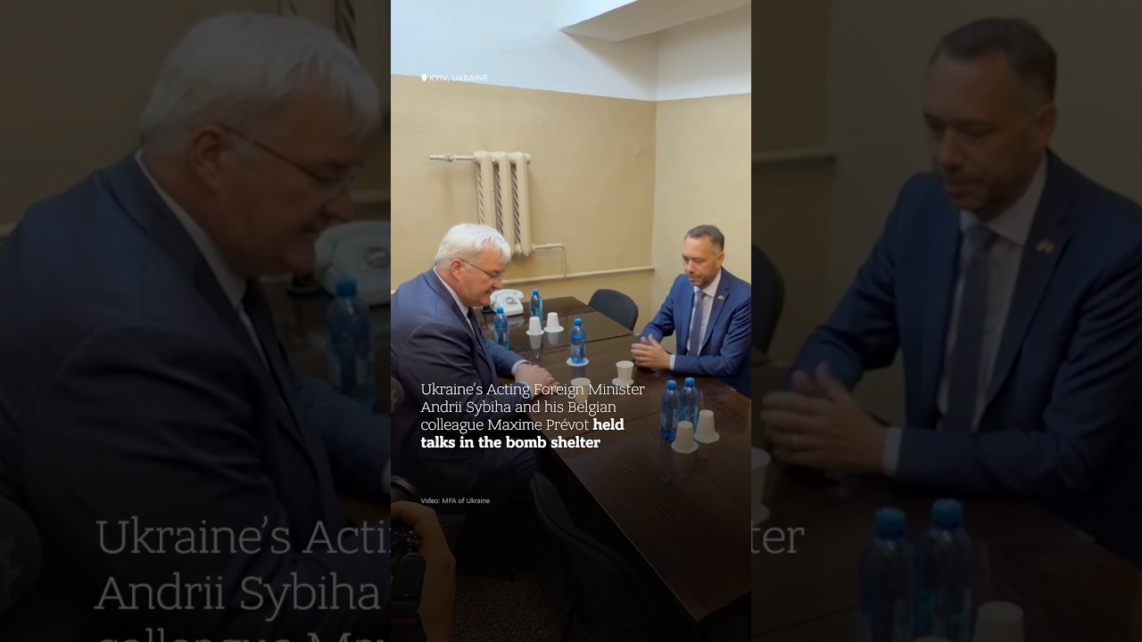 Фото для новини:🇺🇦🇧🇪 Andrii Sybiha and Maxime Prévot held talks in bomb shelter